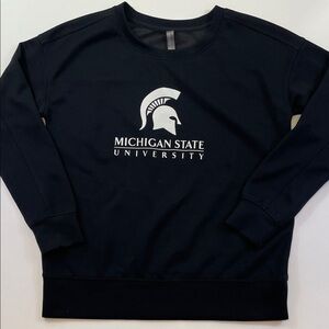 Michigan State University Black Crewneck Sweatshirt Spartans Sz S